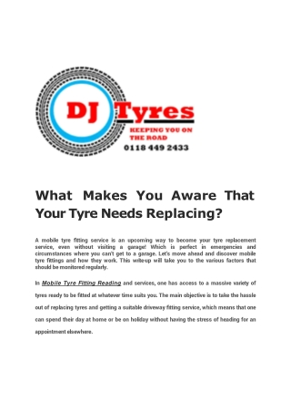 What Makes You Aware That Your Tyre Need Replacing?