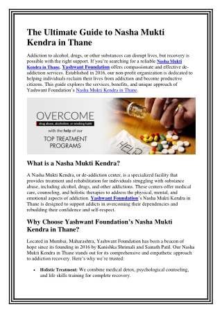 Nasha Mukti Kendra in Thane