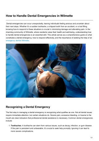 How to Handle Dental Emergencies in Wilmette