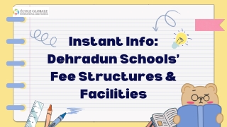 Instant Info Dehradun Schools’ Fee Structures & Facilities