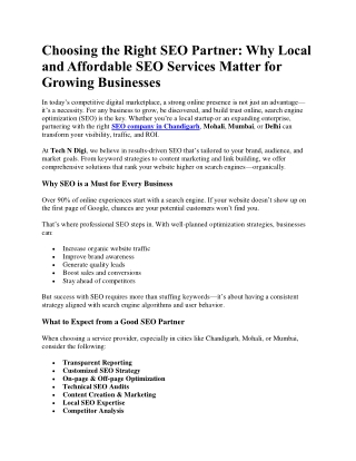 Choosing the Right SEO Partner