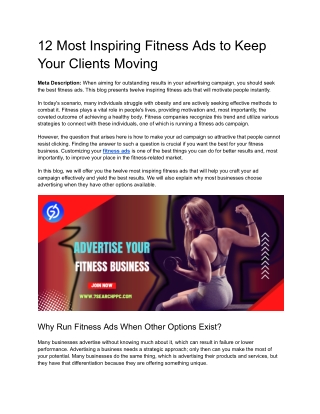 12 Most Inspiring Fitness Ads to Keep Your Clients Moving