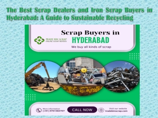 The Best Scrap Dealers and Iron Scrap Buyers in Hyderabad A Guide to Sustainable Recycling