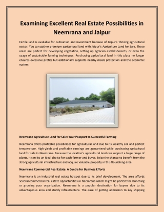 Examining Excellent Real Estate Possibilities in Neemrana and Jaipur (1)