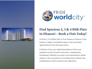 Find Spacious 2, 3 & 4 BHK Flats in Dhanori – Book a Visit Today!