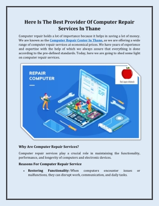 Computer Repair Center in Thane