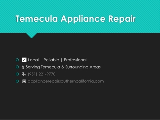 Temecula Appliance Repair Southern California