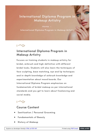 International Diploma Program in Makeup Artistry | AMA International