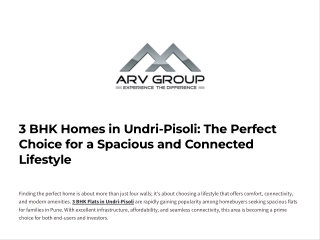 3 BHK Homes in Undri-Pisoli | ARV New Town