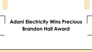 Adani Electricity Wins Precious Brandon Hall Award