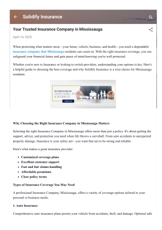 Your Trusted Insurance Company in Mississauga