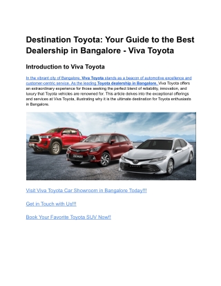 Destination Toyota_ Your Guide to the Best Dealership in Bangalore - Viva Toyota