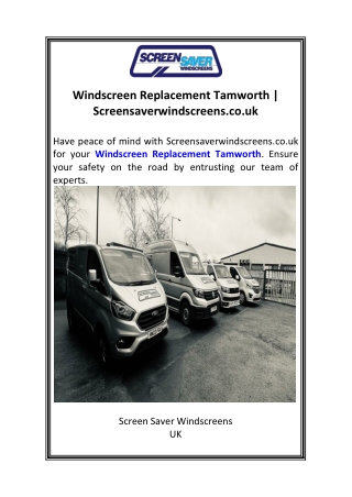 Windscreen Replacement Tamworth  Screensaverwindscreens.co.uk