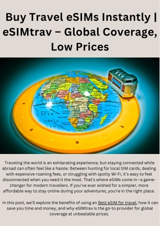 Buy Travel eSIMs Instantly | eSIMtrav – Global Coverage, Low Prices