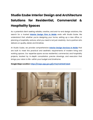 Studio Ezube Top Interior Design Services In Noida Vist Us Today