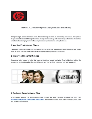 The Value of Accurate Background Employment Verification in Hiring