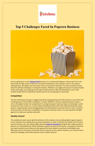 Top 5 Challenges Faced In Popcorn Business