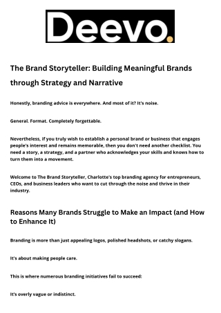 The Brand Story Teller Crafting Meaningful Brands Through Strategy and Storytelling