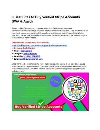 3 Best Sites to Buy Verified Stripe Accounts (PVA & Aged)