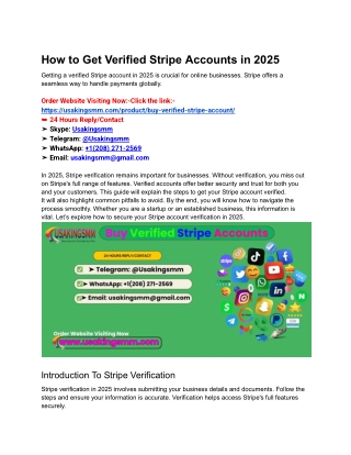 How to Get Verified Stripe Accounts in 2025