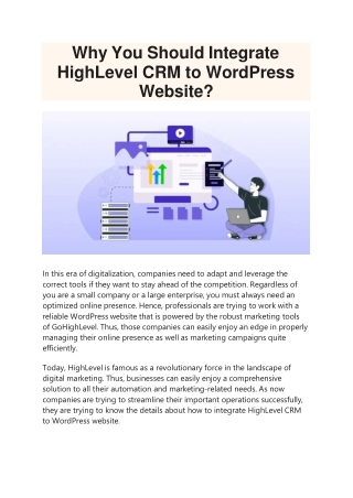 Why You Should Integrate HighLevel CRM to WordPress Websites