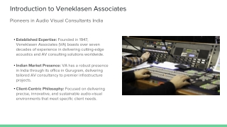 Audio Visual Consultants India | Veneklasen Associates