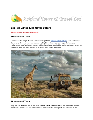 African Safari & Mountain Adventures