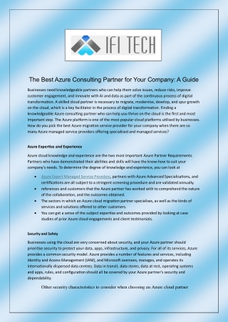 Best Azure Consulting Partner