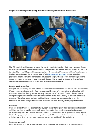 Diagnosis to Delivery_ Step-by-step process followed by iPhone repair professionals.docx