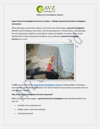 Ground Investigation Services in London external Blog Apr 5