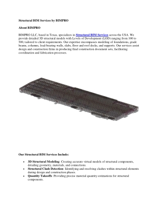 Structural BIM Services by BIMPRO