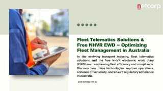 Nhvr Electronic Work Diary, Gps Tracking Sydney, Netcorp Ewd