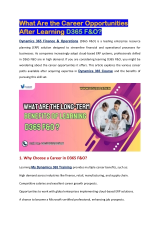 D365 Finance & Operations Training Course-D365 Training