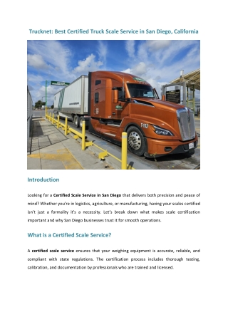 Best Certified scale service in San Diego, California