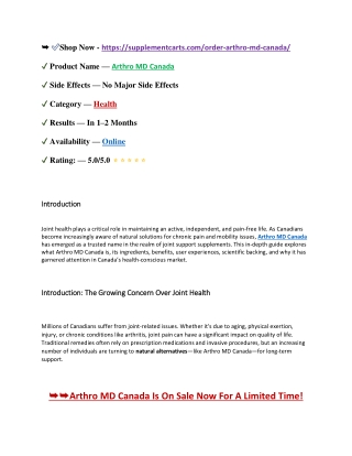 Arthro MD Canada