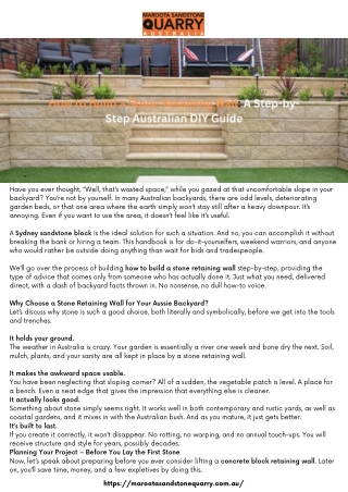 How to Build a Stone Retaining Wall A Step-by-Step Australian DIY Guide