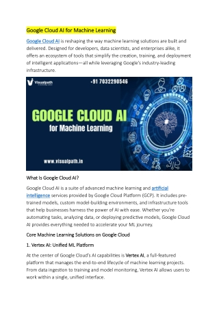 Google Cloud AI Course Online - GCP AI Online Training