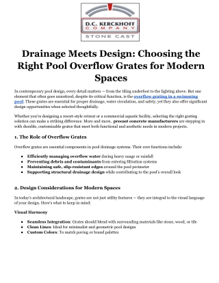 Drainage Meets Design_ Choosing the Right Pool Overflow Grates for Modern Spaces