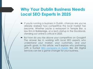 Why Your Dublin Business Needs Local SEO Experts in 2025