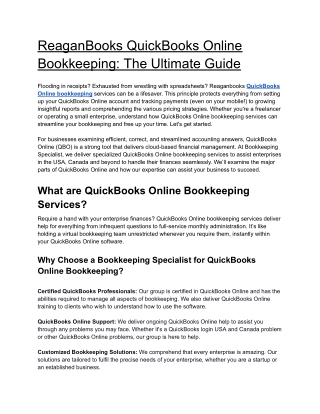 ReaganBooks QuickBooks Online Bookkeeping_ The Ultimate Guide