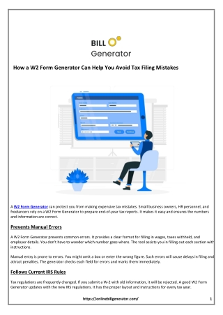 How a W2 Form Generator Can Help You Avoid Tax Filing Mistakes