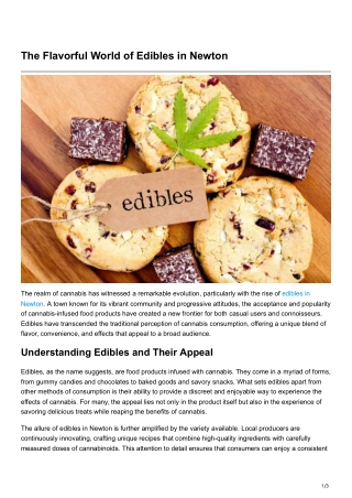 The Flavorful World of Edibles inNewton