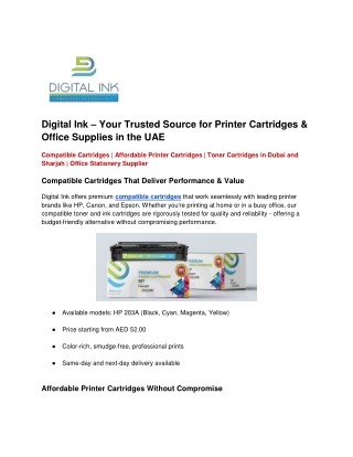 Compatible Cartridges That Deliver Performance & Value