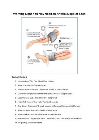 Warning Signs You May Need an Arterial Doppler Scan