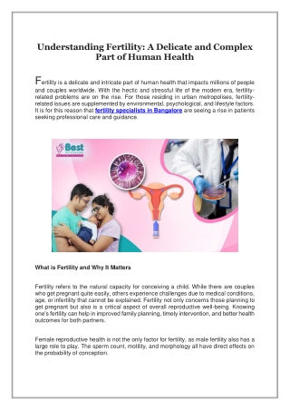 A Delicate and Complex Part of Human Health, Understanding Fertility