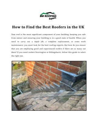 How to Find the Best Roofers in the UK