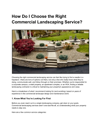How Do I Choose the Right Commercial Landscaping Service_