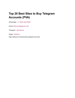 Top 20 Best Sites to Buy Telegram Accounts (PVA)