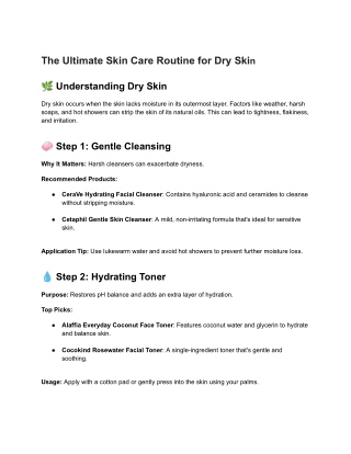 The Ultimate Skin Care Routine for Dry Skin