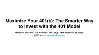 The 401(k) Allocation Model